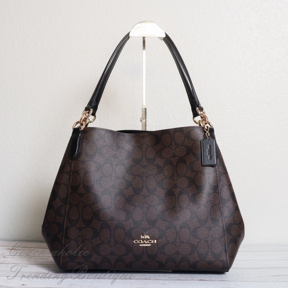 Coach Bags Nwt Coach Hallie Shoulder Bag In Signature Canvas Poshmark